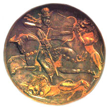 Сасанидское блюдо с изображением царя Шапура II на охоте, IV в. / www.kulturamira.ru