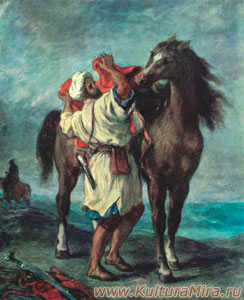 Эжен Делакруа. Марокканец, седлающий коня / <p>www.kulturamira.ru