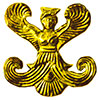 Золотая бляшка в виде фигуры крылатой богини / www.kulturamira.ru